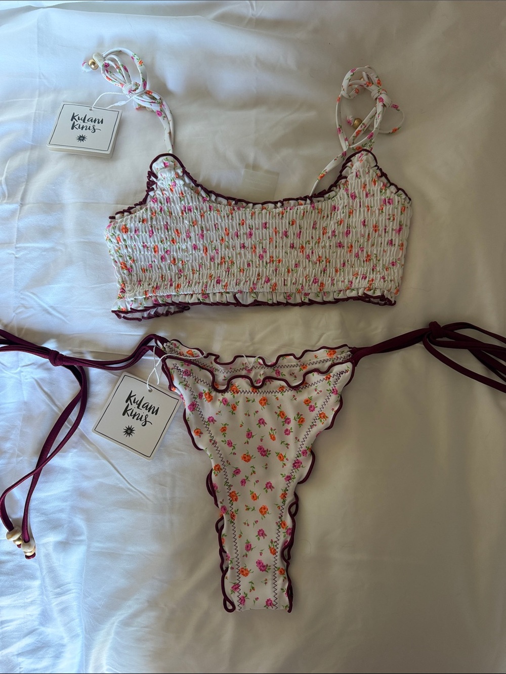 Kulani Kini Rosie Posie Set Small Top Medium Bottom NWT